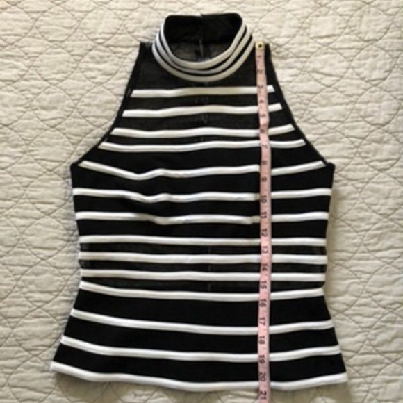 Women's JM Collection Striped High Neck Tank Top Size 8 - Picture 9 of 9